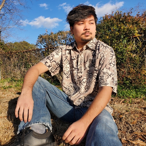 Silk Short-Sleeve Button-Up by Axis - Picture 2 of 4